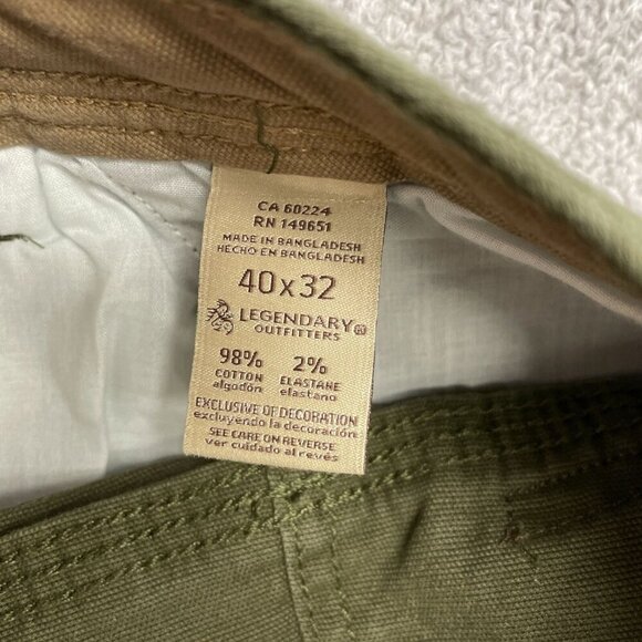 NEW Legendary Outfitters Men's 40x32 Stretch Canvas Pants Olive Workwear - Picture 6 of 8